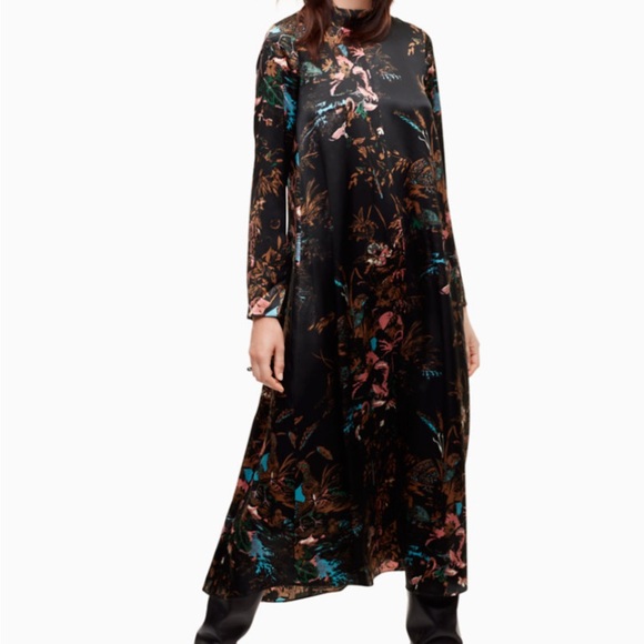 ARITZIA 100% Silk Floral Midi Dress Size S - Picture 1 of 9